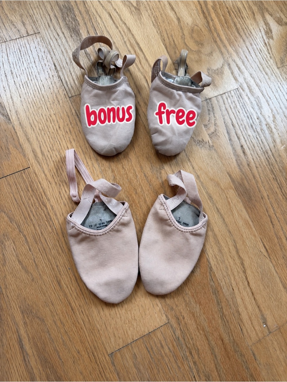 Capezio Ballet/Lyrical Shoes Size L – Nude, Gently Worn + FREE Bonus Pair (worn)